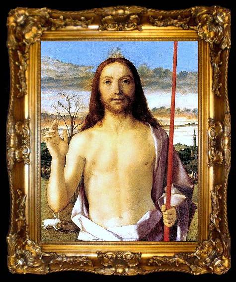 framed  Gentile Bellini Christ Blessing, ta009-2